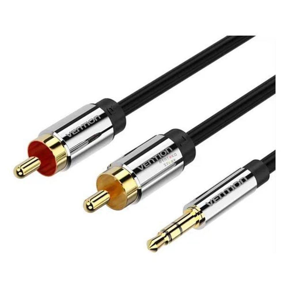 2X Cabo Áudio Auxiliar P2 X 2 Rca Blindado 1 Metro Vention