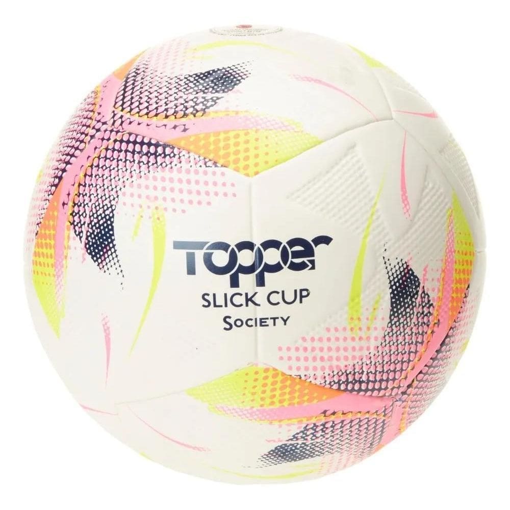 2X Bola De Futebol Society Slick Cup Topper Cor Amarelo Neon