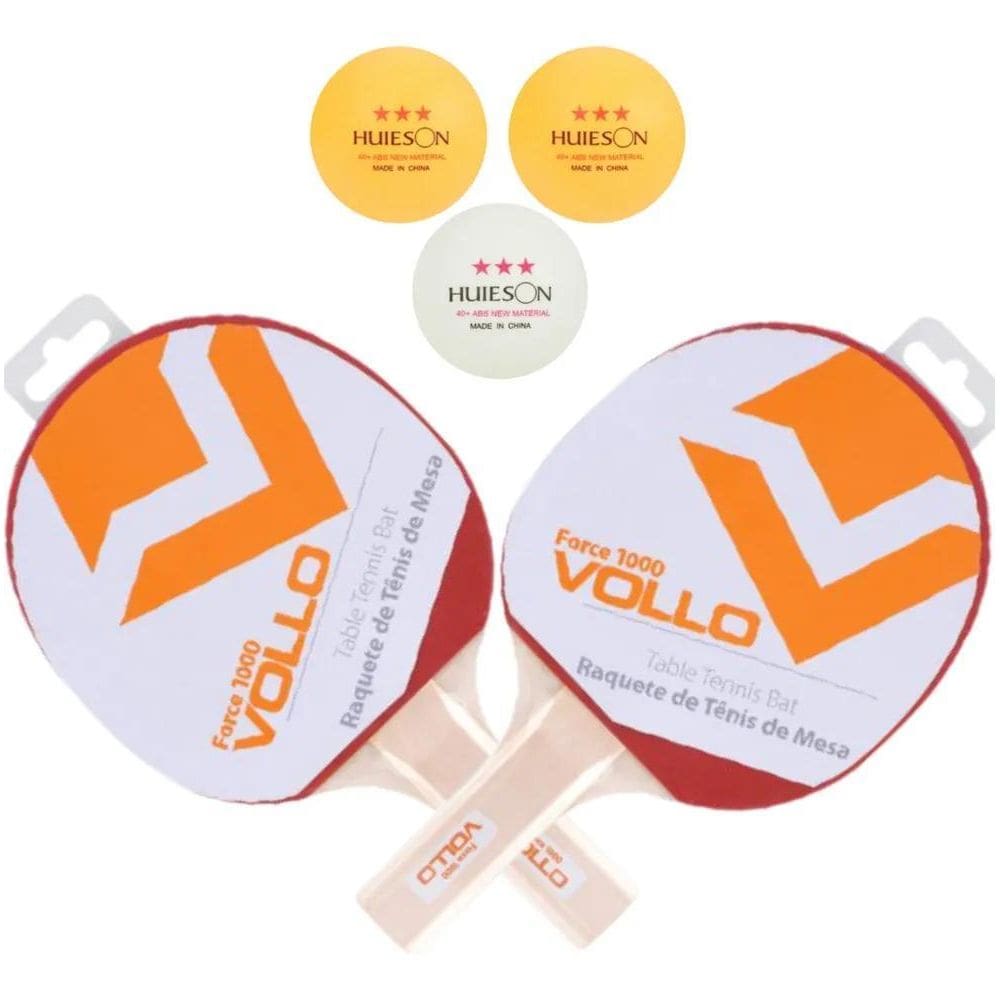 2X Kit Ping Pong Tênis De Mesa Vollo 2 Raquetes 3 Bola Origi