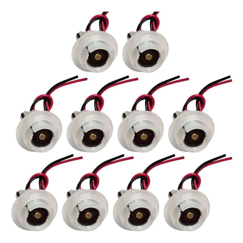 2X Kit 10 Soquete Para Lampada Ba15S 1 Polo