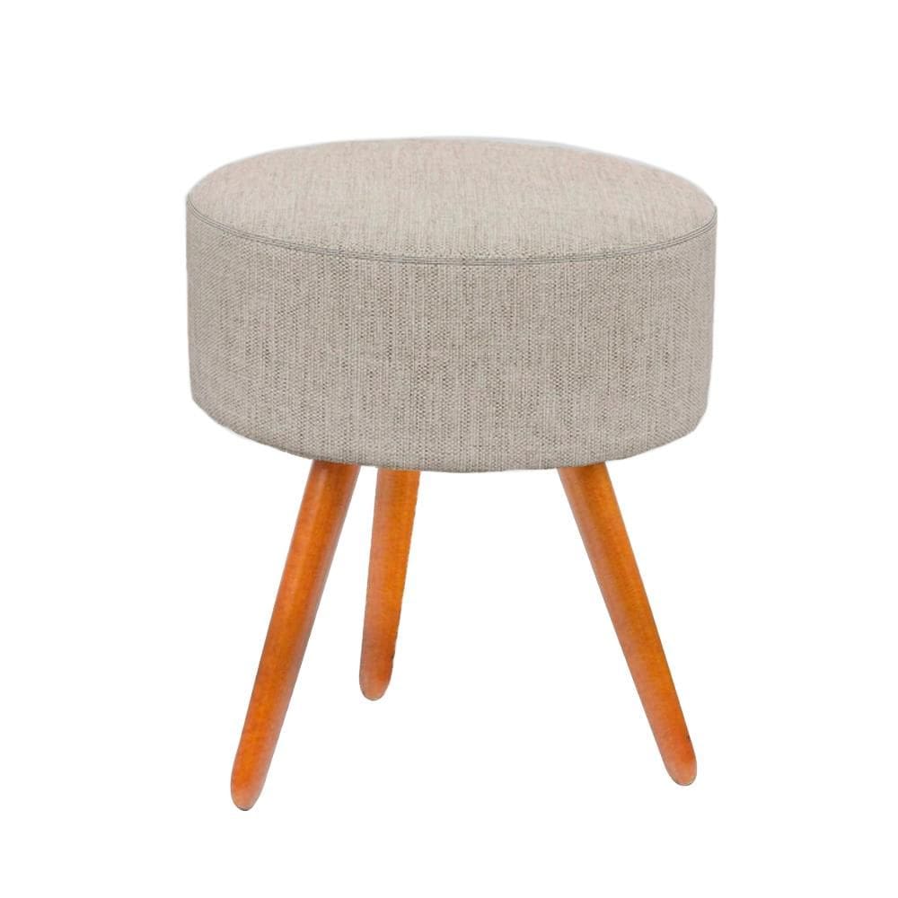 Puf Puff Para Sala Pé Palito 50 Cm Tecido Linho