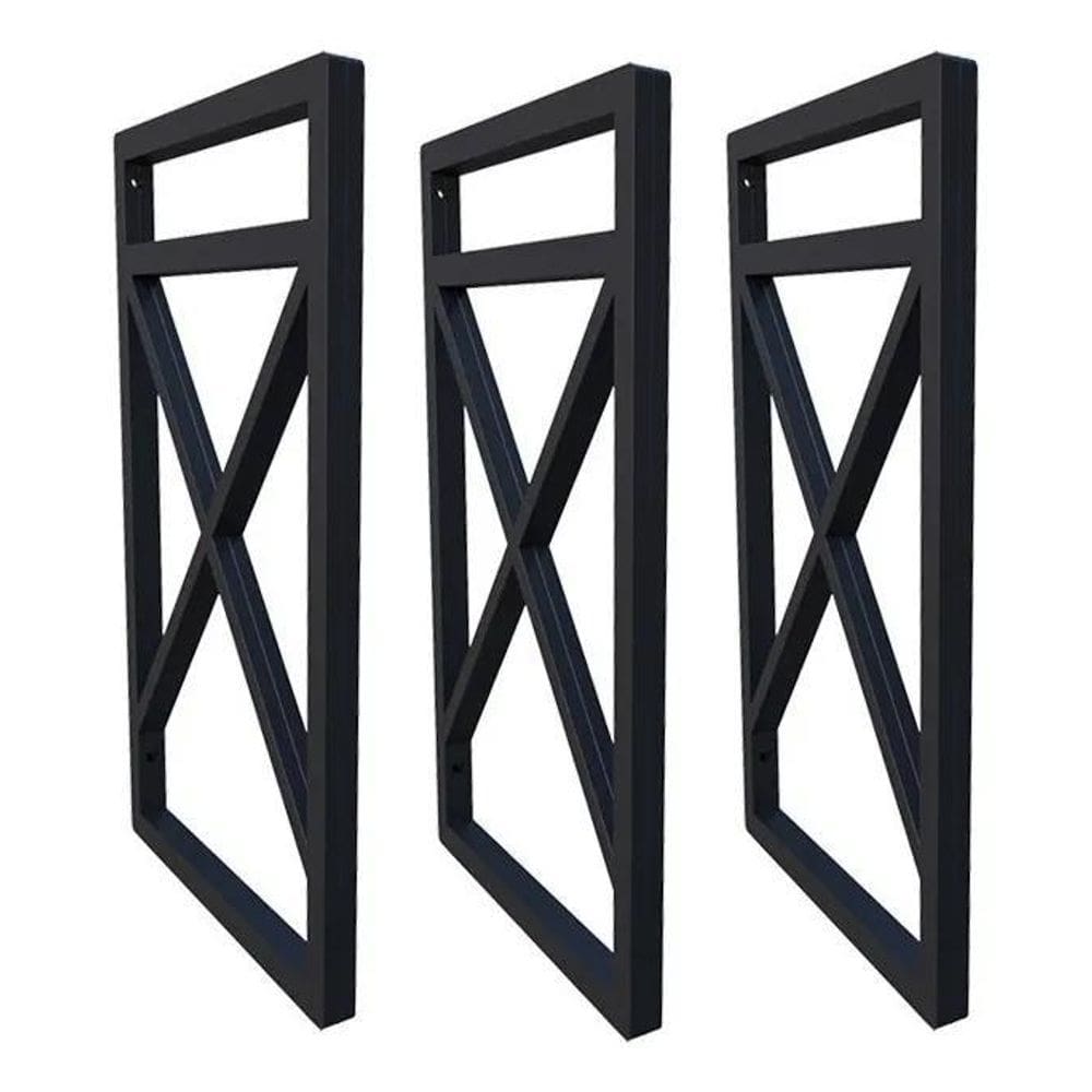 2X Suporte De Prateleira Estilo Industrial Kit Três Peças 20
