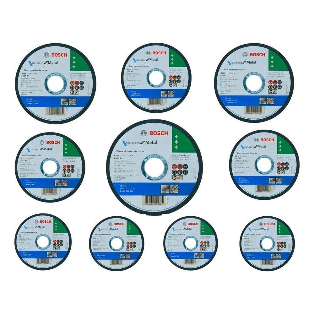 2X 10 Discos De Corte Bosch Aço Inox P/Esmerilha 4.1/2X115X1