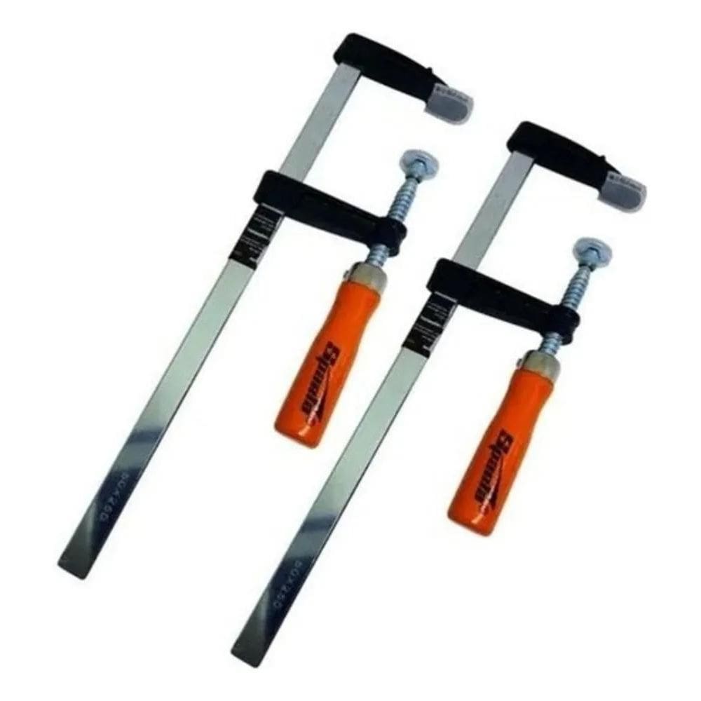 Kit 2 Grampos Sargento Tipo F 300X50X350Mm Cabo De Madeira