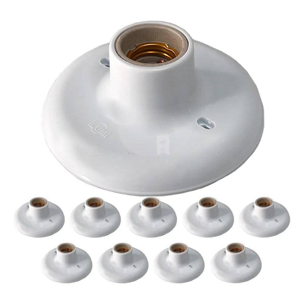 2X Kit 10 Ilumi Plafonier Plafon 100W Bocal Soquete E27 Em P