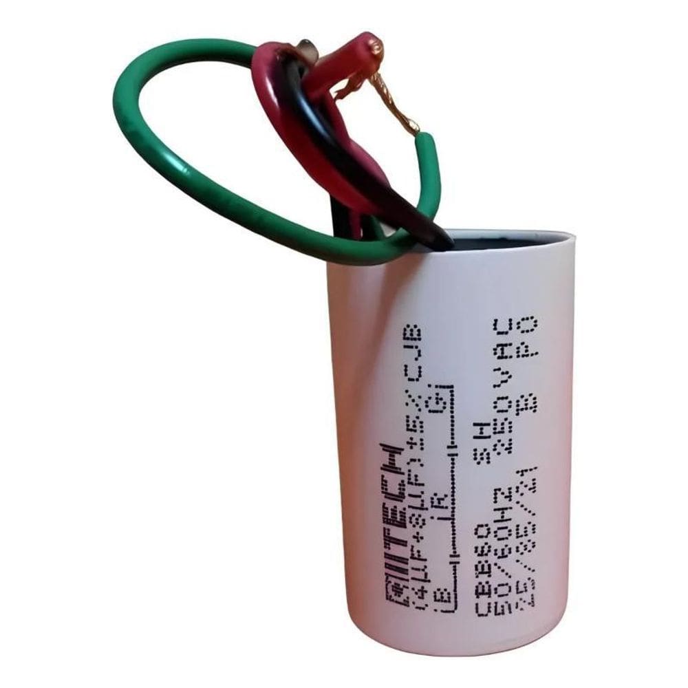 Capacitor Ventilador 4Uf + 8Uf 250Vac Bivolt 110/220V - Novo