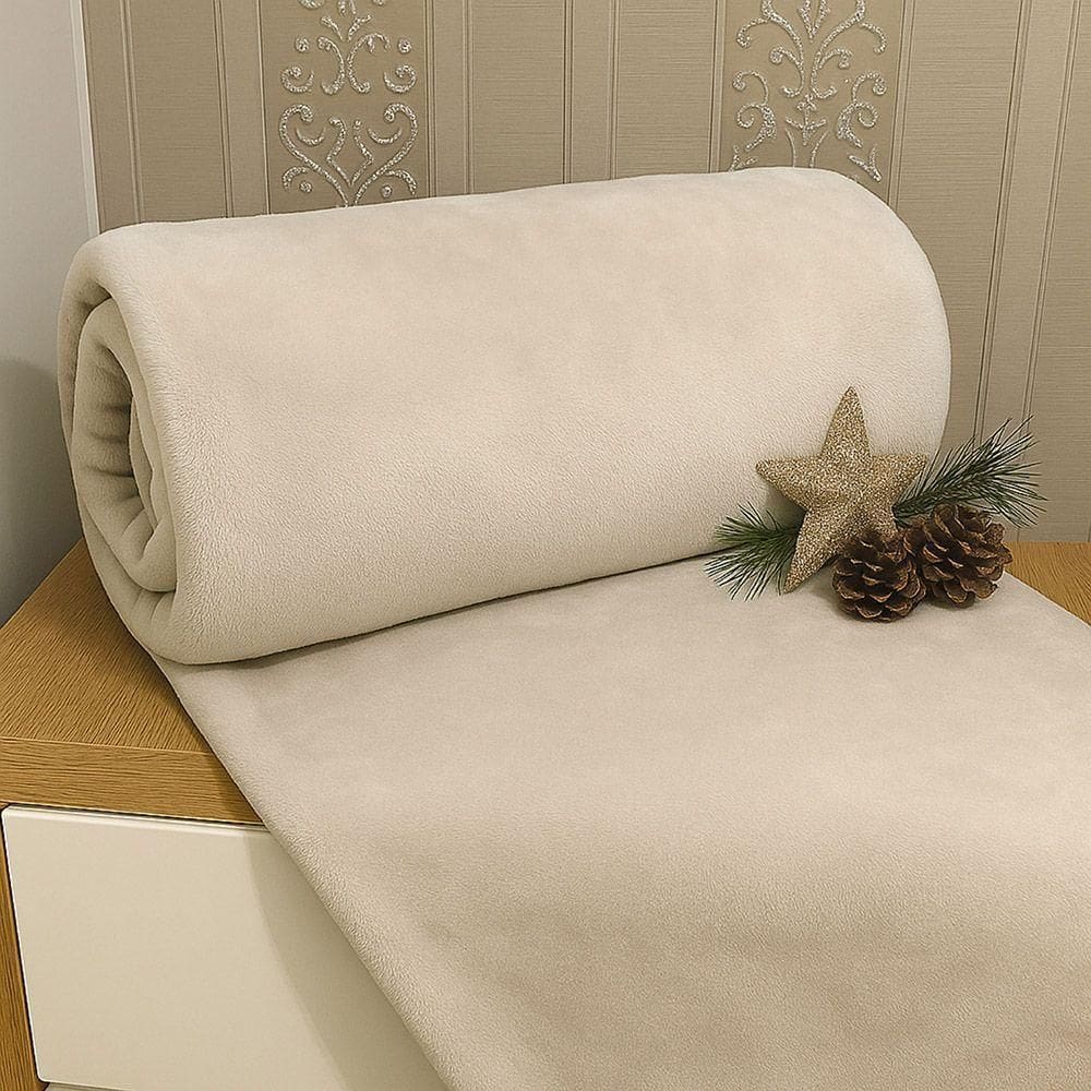 Cobertor Manta Aconchego Casal Ultrasoft Dupla Face - Palha - 100% Poliéster
