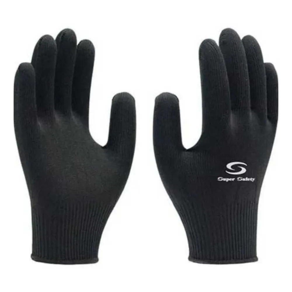 2X 20 Pr Luva Nylon Pu Multitato Preta Mecanico Multiuso Ca