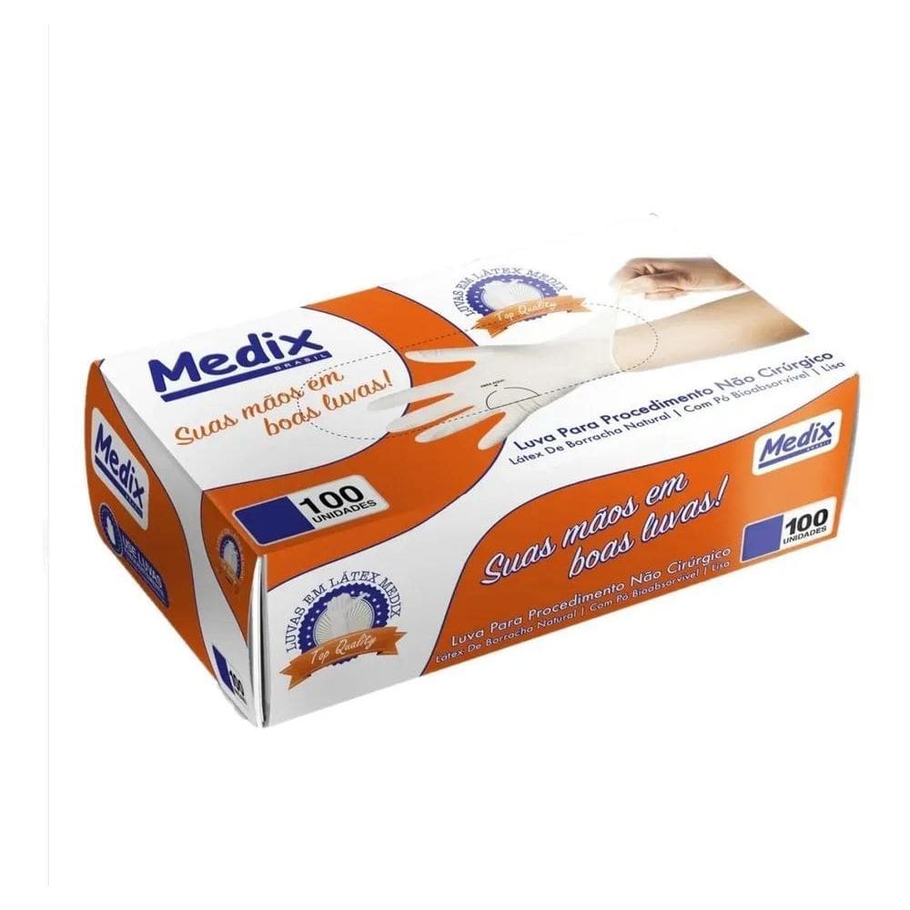 2X Luva Latex Com Pó C/100 Unidades Medix