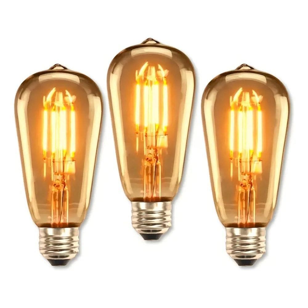 2X Kit 3 Lâmpada Filamento Led Homefy Decorativa Retrô Vinta