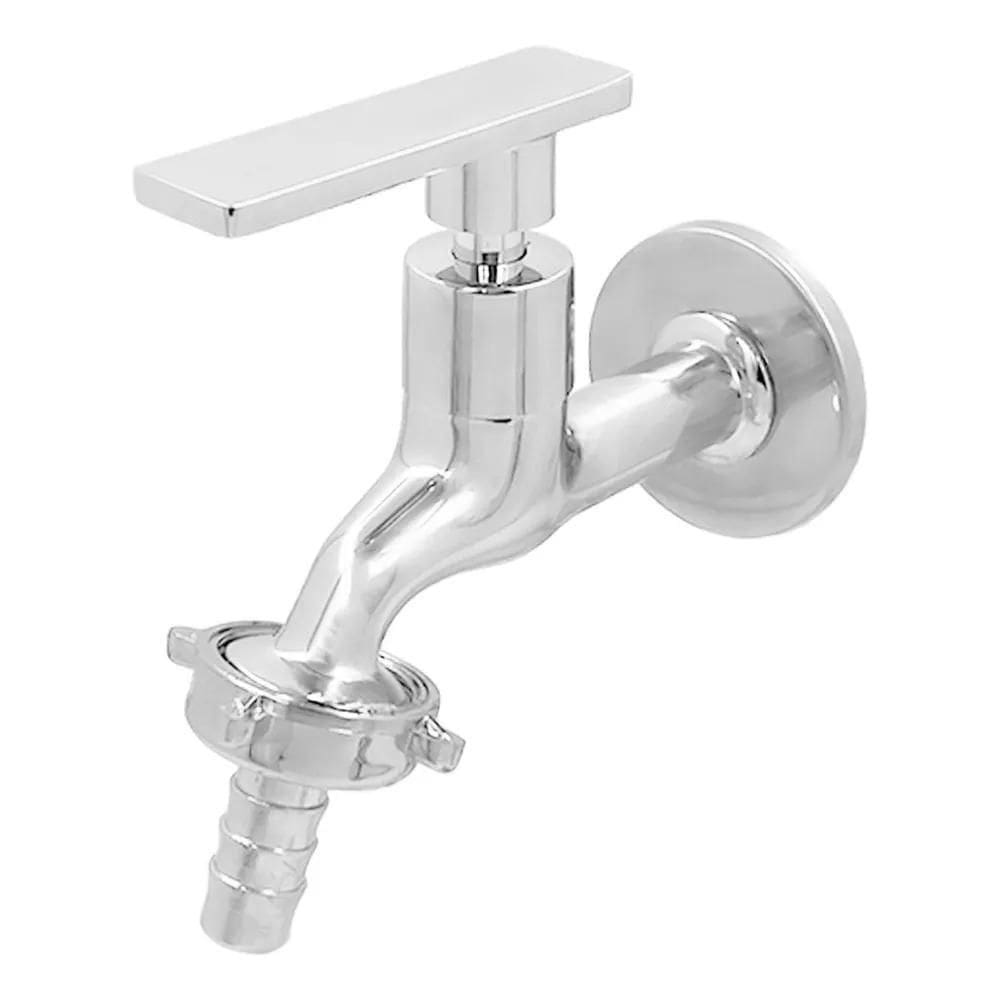 2X Torneira 10Cm Metal Inox Jardim Tanque Máquina V 507