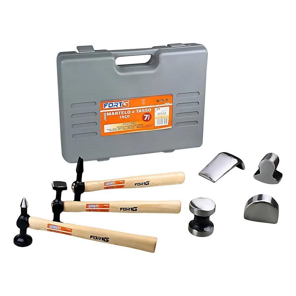 Jogo De Martelo E Tasso Em Aço Com 7 Peças Fortgpro-Fg8190