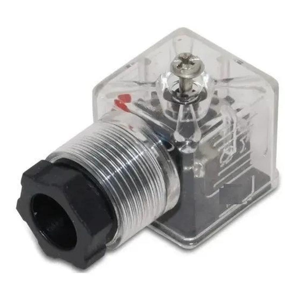 2X Conector Para Bobina Norma Din Válvula Hidráulica Com Led