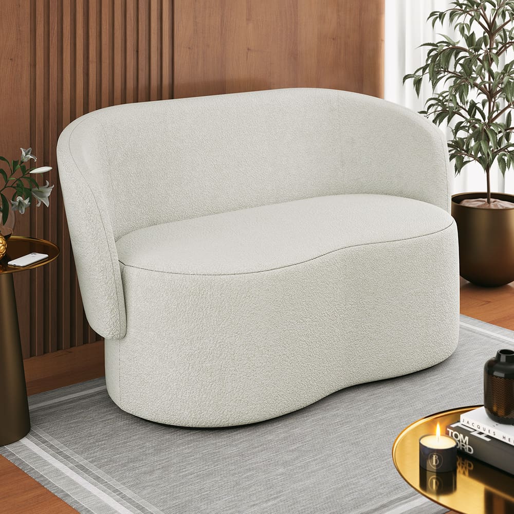 Namoradeira 2 Lugares Orgânico Luxo Bouclê
