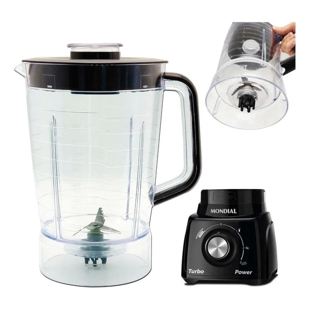 2X Copo Liquidificador Mondial Turbo Power Sangel Preta