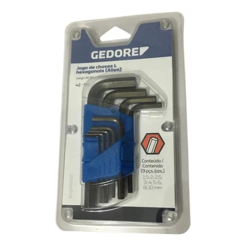 2X Jogo De Chaves Allen Gedore 1,5 A 10Mm Hexagonais 9 Peças