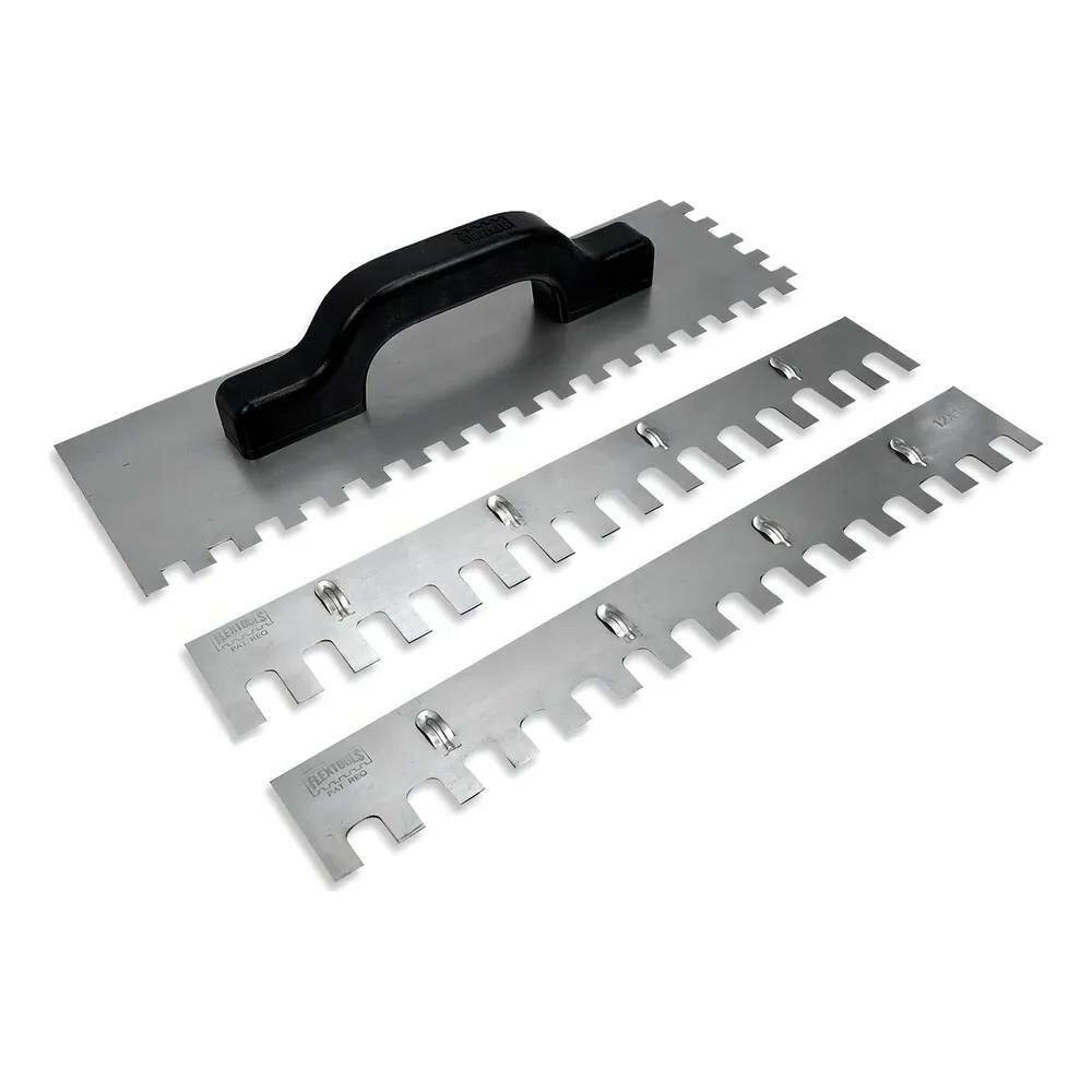Desempenadeira Aço Dentada 3X1 36Cm Dentes De 12Mm E 10