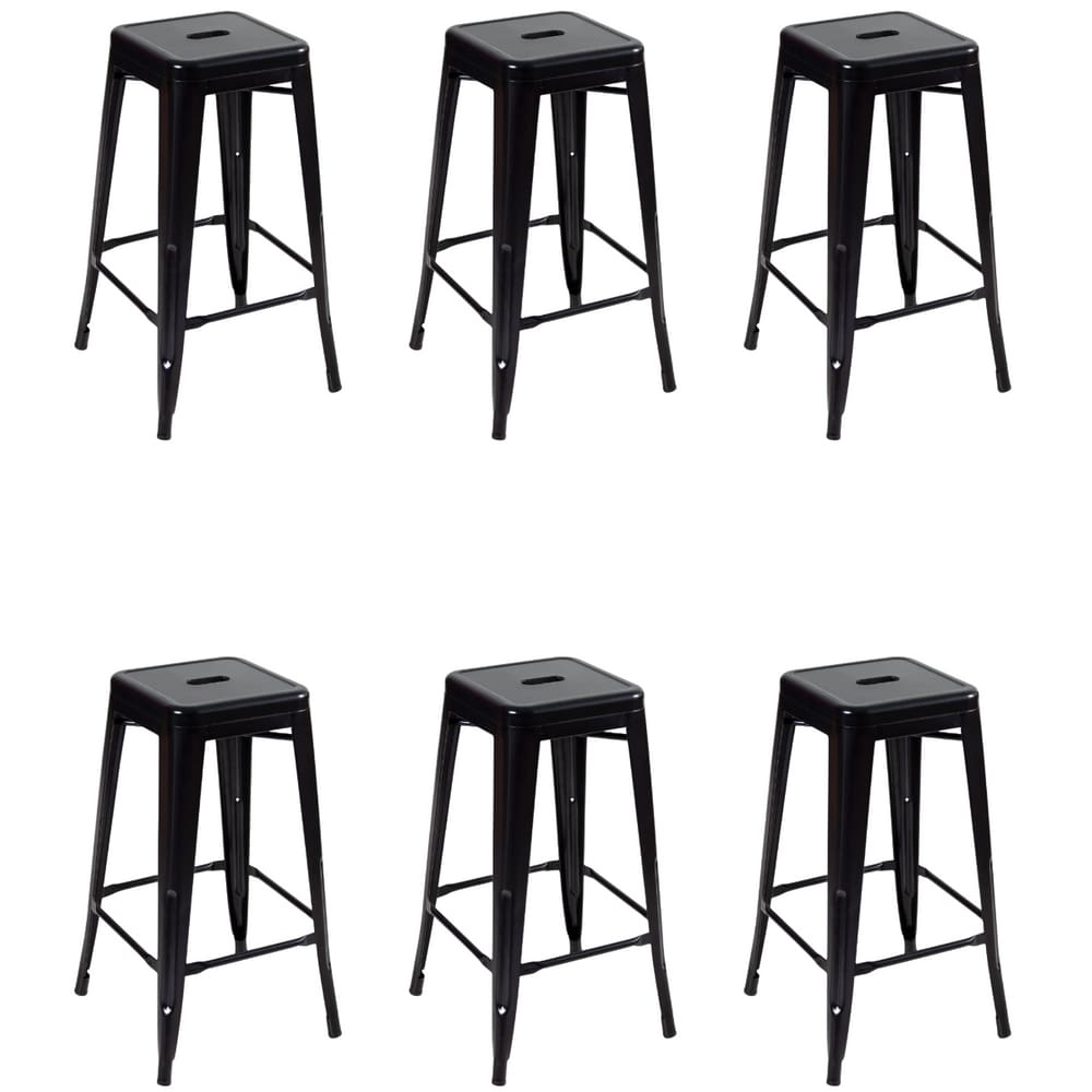 Kit 6 Banquetas Alta Oficial Iron Tolix