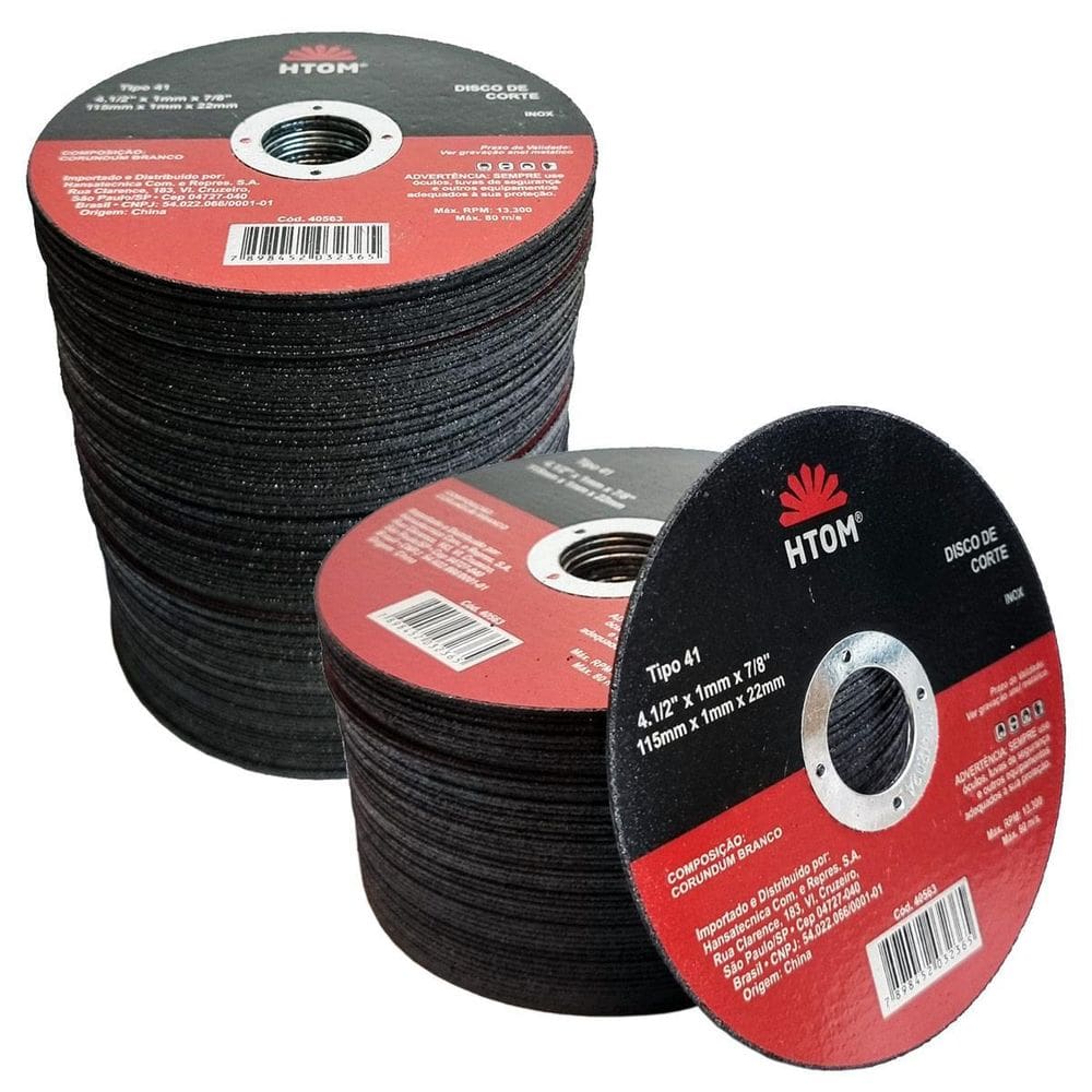 Kit 150 Discos De Corte 115Mm X 1Mm Inox Fino Esmerilhadeira