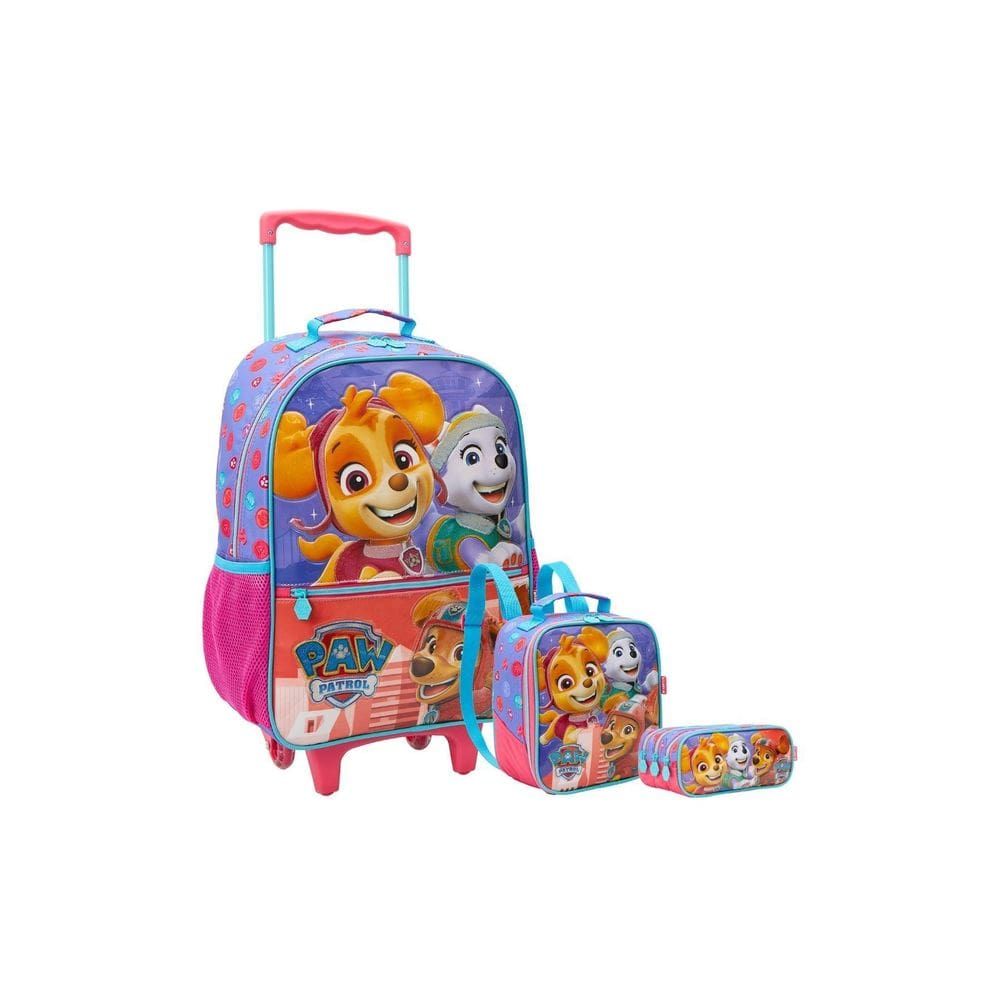 Kit Patrulha Canina G Skye Mochila Rodas+Lancheira+Estojo T