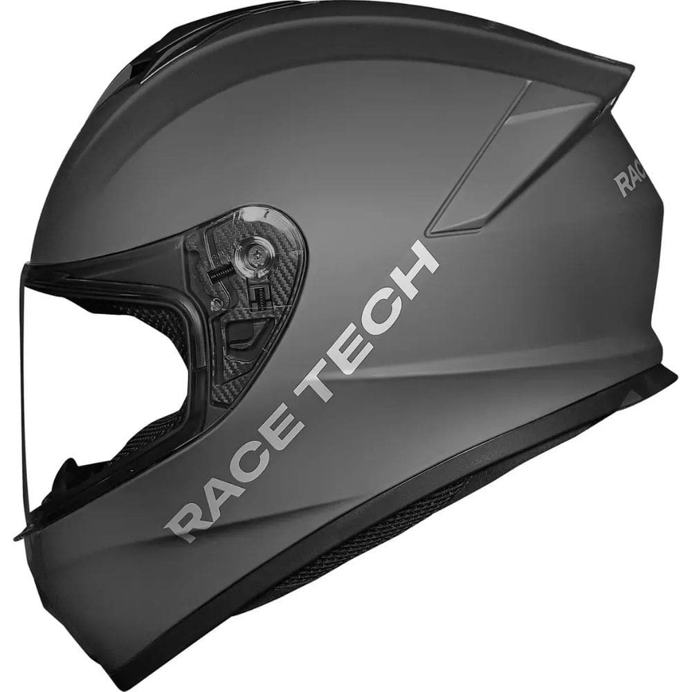 Capacete Masculino Integral Fechado Esportivo Spoiler 56 Motoqueiro Motociclista Racetech Hit Monocolor Titanium Fosco