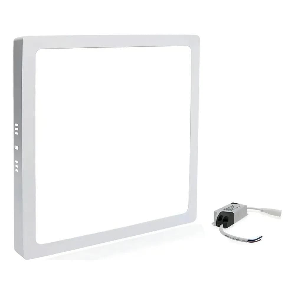 2X Painel Plafon Led 24W 25W Quadrado Sobrepor 30Cm Branco F