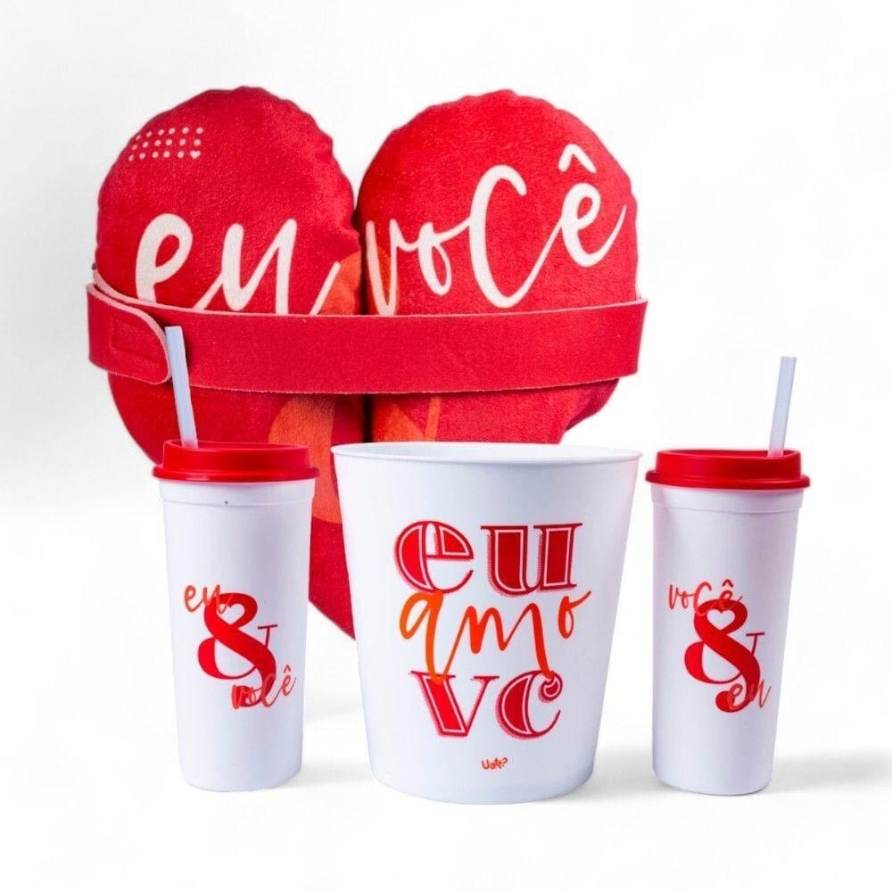 Kit Romântico: Almofada Aconchegante E Conjunto Gourmet De Pipoca Para O Dia Dos Namorados