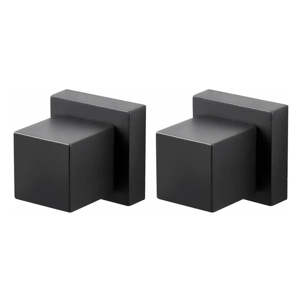 2X Kit 2 Acabamentos Quadrado Preto Registro Padrão Deca Met
