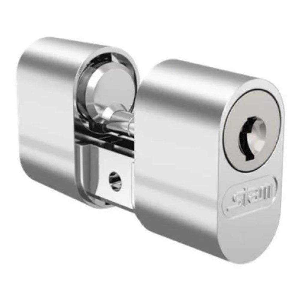 2X Cilindro Miolo Cromado + Parafuso 2 Chaves Stam 803/804/1