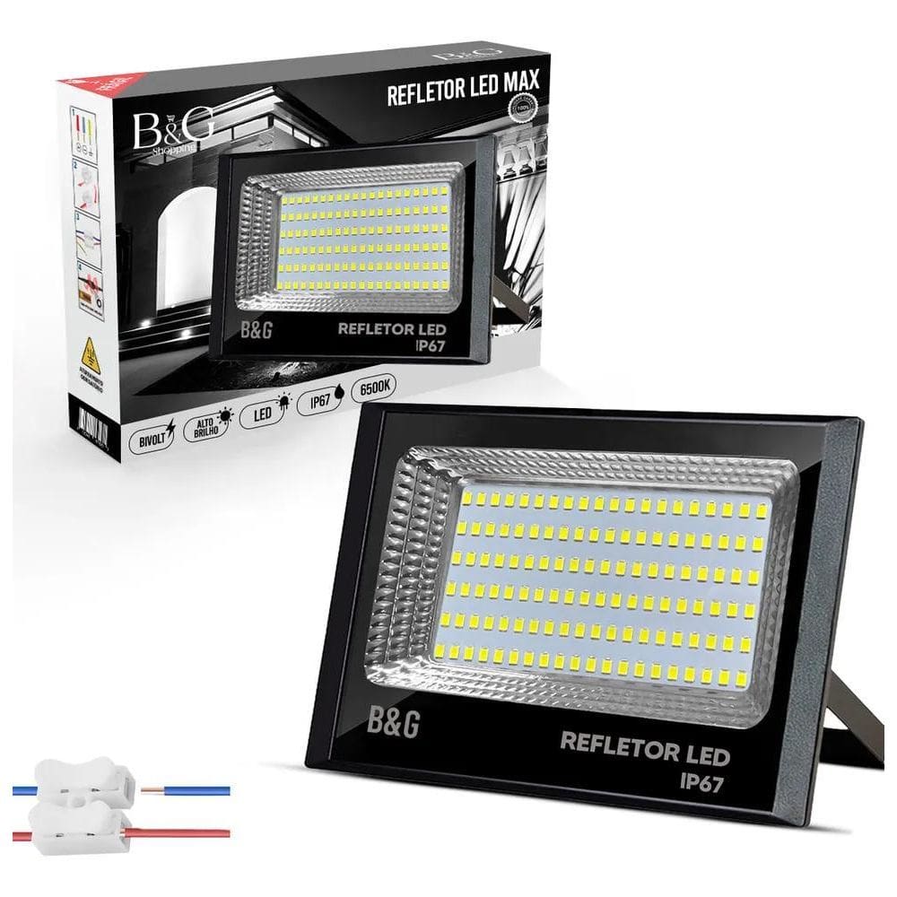 2X Refletor Holofote Led 200W Ip67 Prova Dagua Cor Da Carca