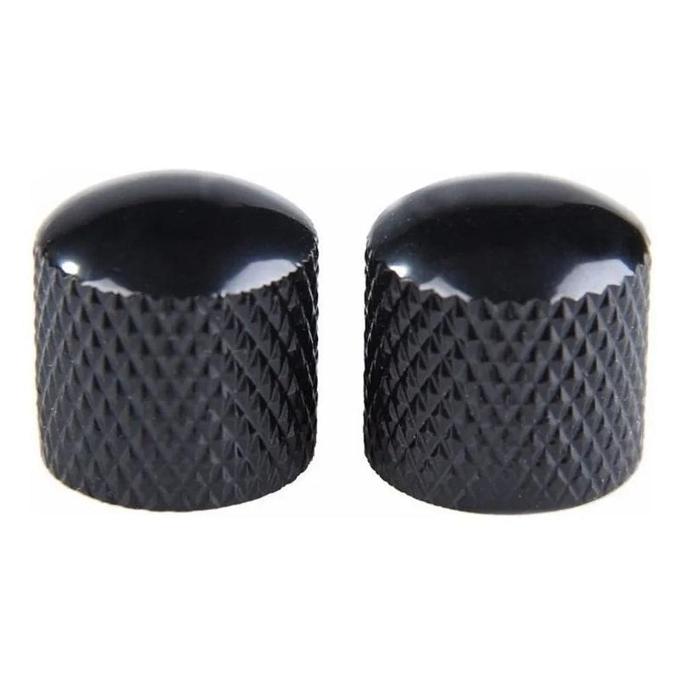 2X Kit 2 Knob Metal De Pressão Para Guitarra Baixo Preto