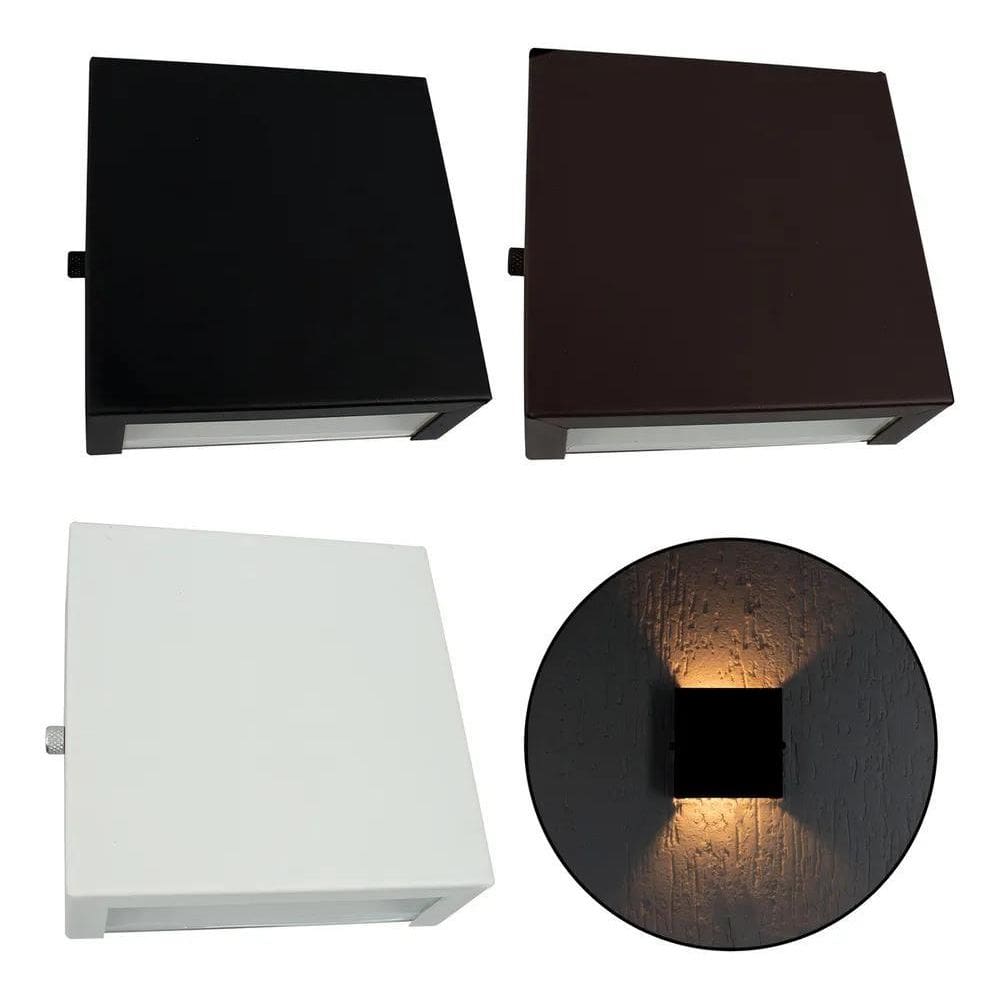 2X Arandela Slim 2 Focos Alumínio Externa + Led Incluso Cor