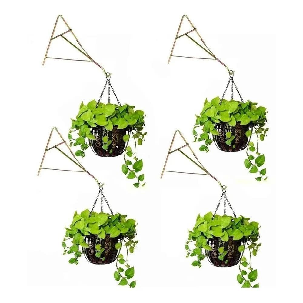 2X 4 Suporte Xaxim Gancho Pendurar Vaso De Planta Parede 20C