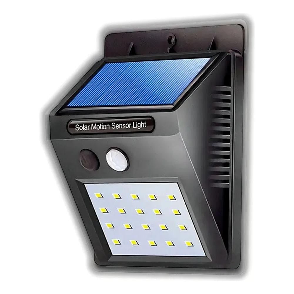 2X Luminária Parede Solar 30 Leds Bateria Luz Balizador Jard
