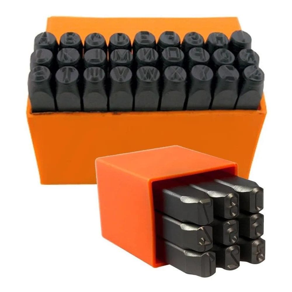 2X Kit Jogo Marcador Punção 36Pcs Alfanumérico 3Mm Letra Num