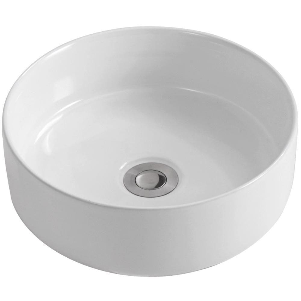 Cuba Pia De Apoio Redonda Para Banheiro/lavabo 31cm Oslo Zagonel Louças - Branco