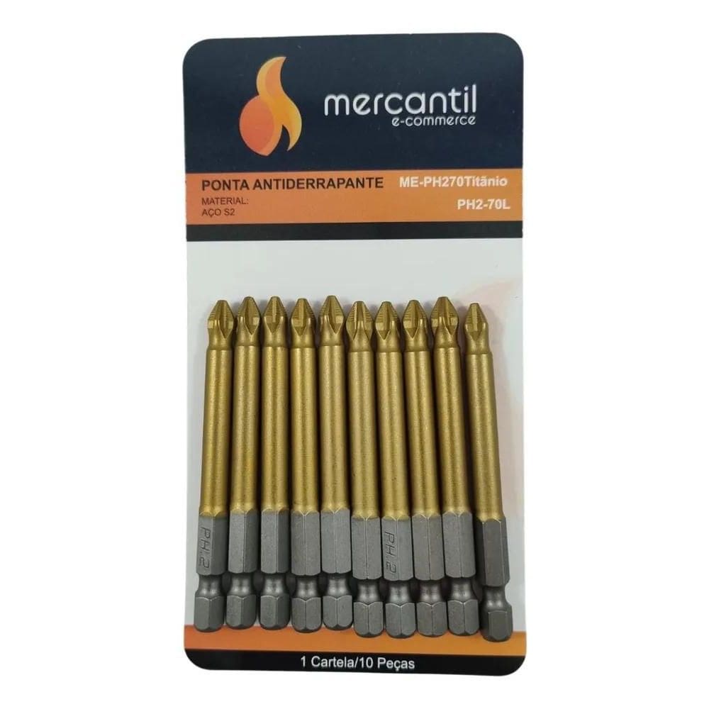 2X Ponteira Magnética Titânio Ph2 70Mm - 10 Unidades