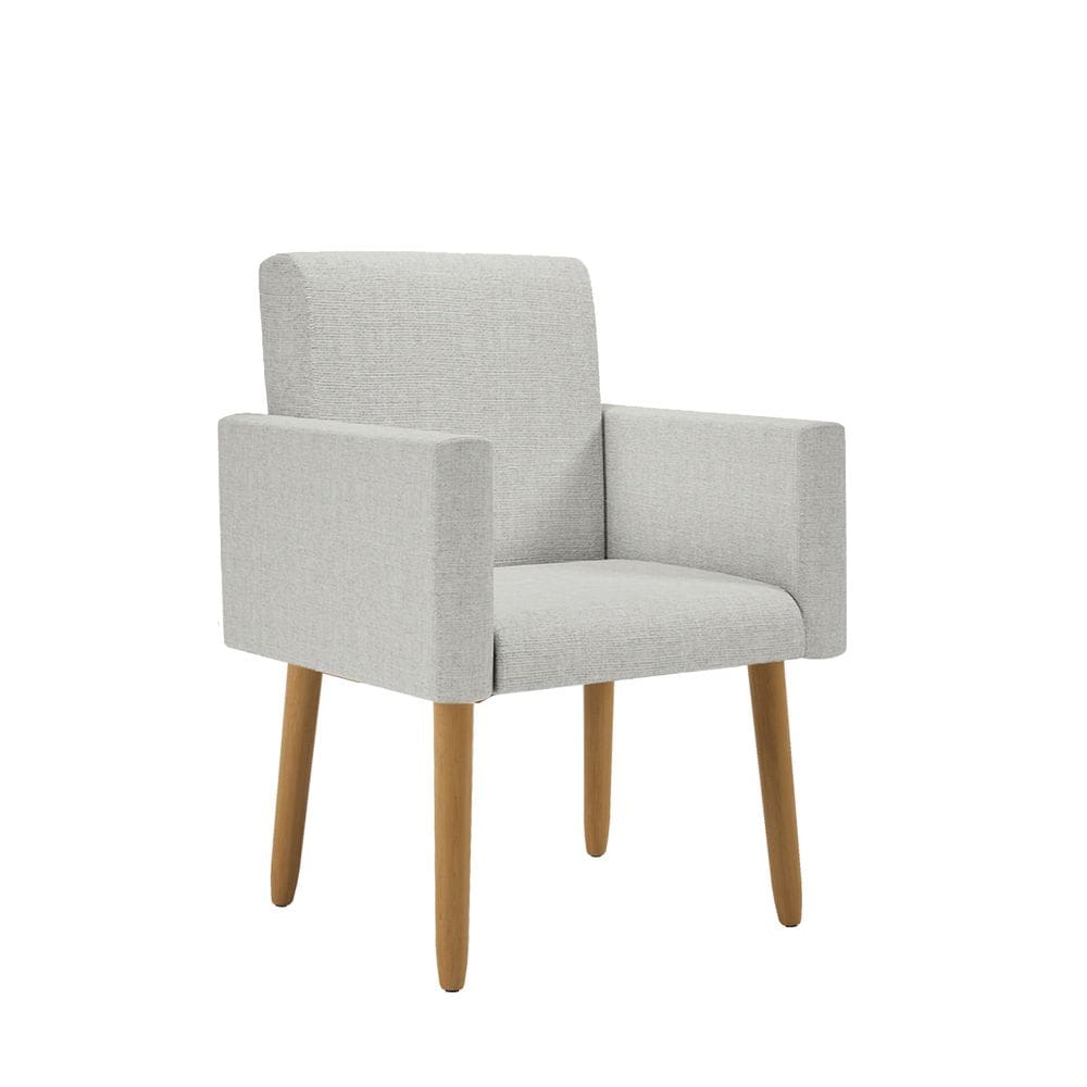 Poltrona Decorativa Pés Palito Nina Linho