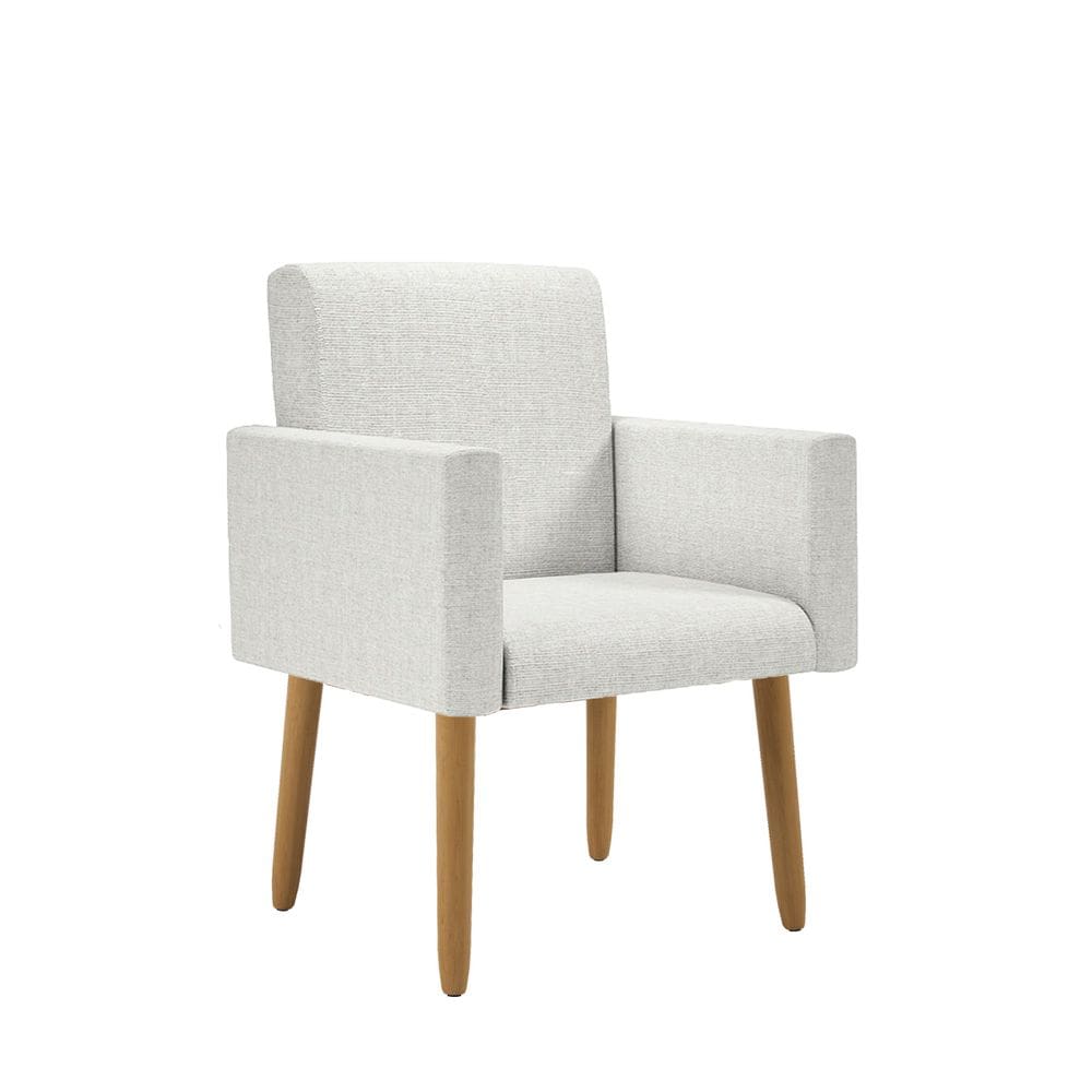 Poltrona Decorativa Pés Palito Nina Linho