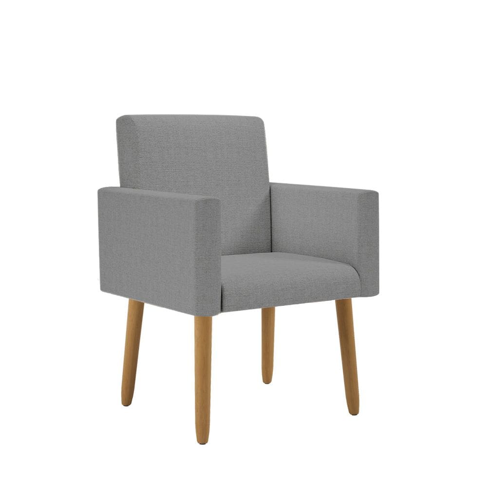 Poltrona Decorativa Pés Palito Nina Linho
