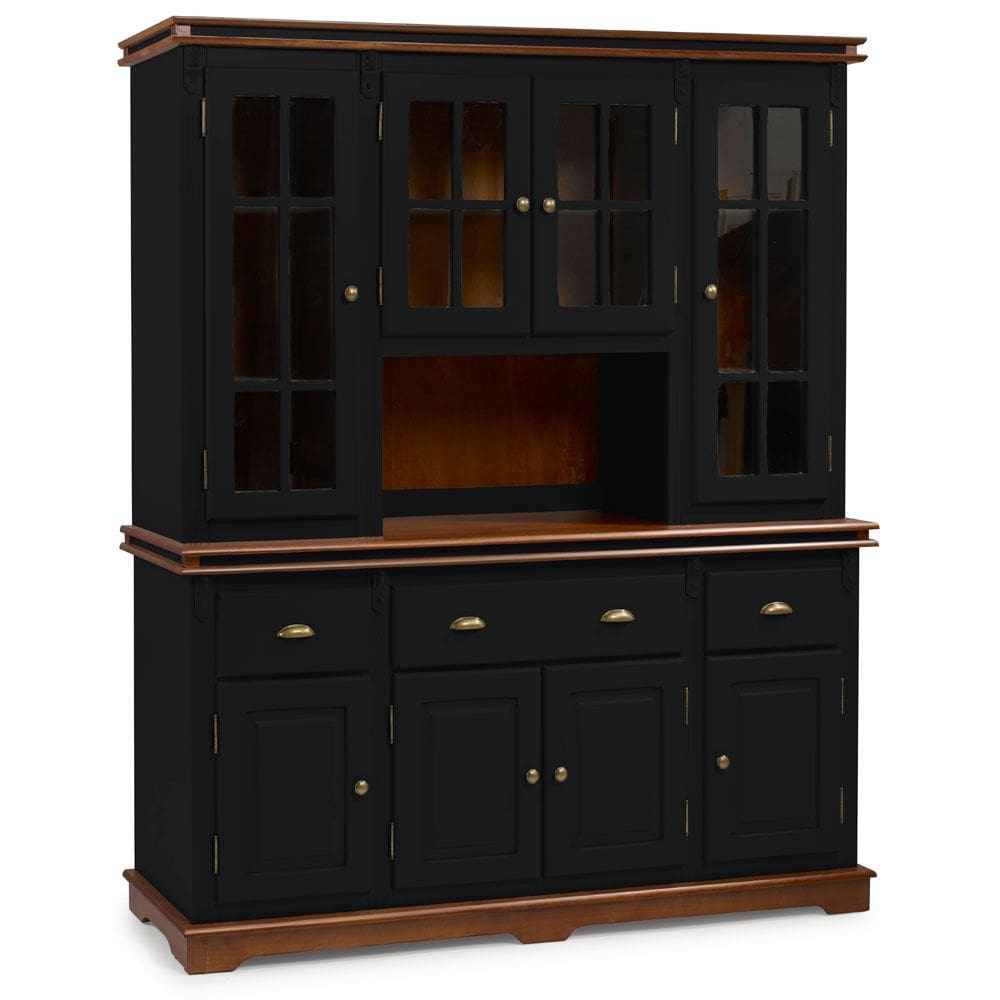 Cristaleira Arca e Oratório com Nicho 8 Portas 3 Gavetas Manchester 2049 Linz Móveis - Preto/Imbuia Glazer