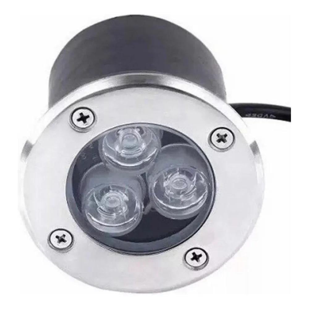2X Balizador Luminária Led Chão Piso 3W Blindado Quente 3000