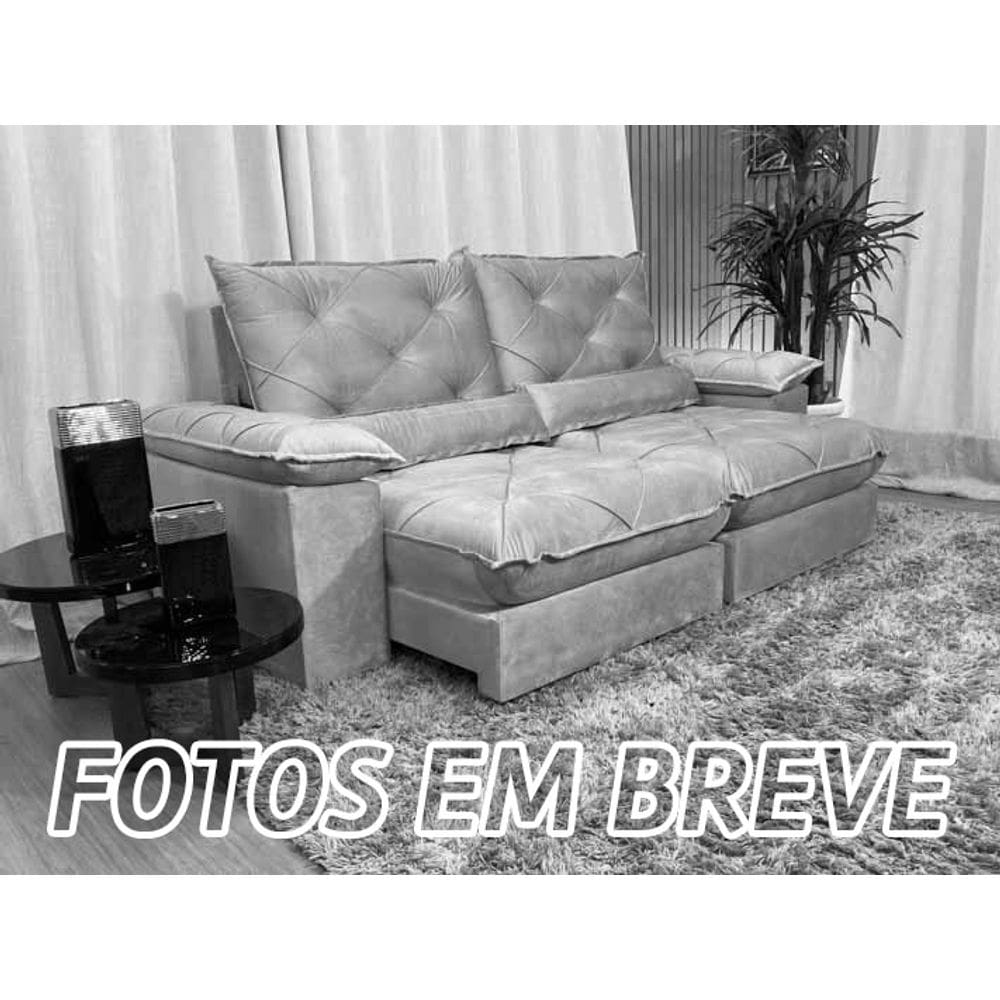 Sofá Retrátil Reclinável 2,30 m Cinza 502 Isa