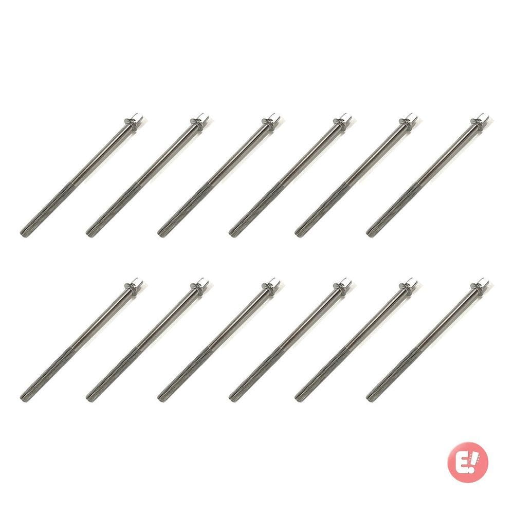 Kit 12 Parafuso Afinação De Bateria 80Mm X 5Mm 7/32 Spanking