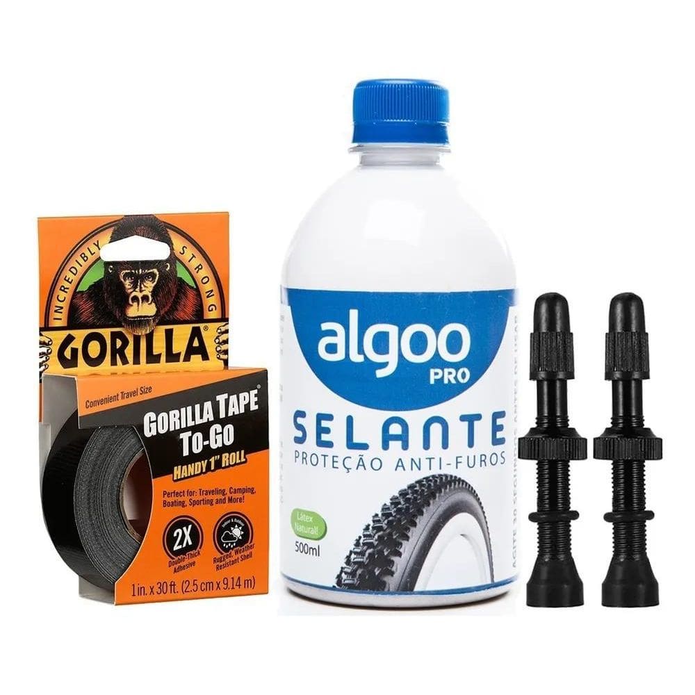 2X Kit Selante Tubeless Algoo 500Ml + Fita Gorilla + Válvula