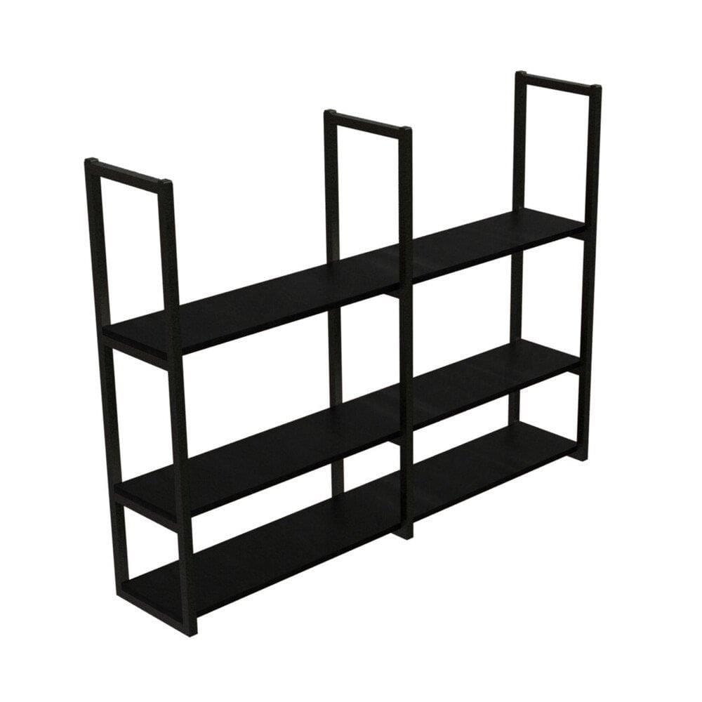 Prateleira Industrial Brasforma 3 Prateleiras com Suporte Preto 120x20cm