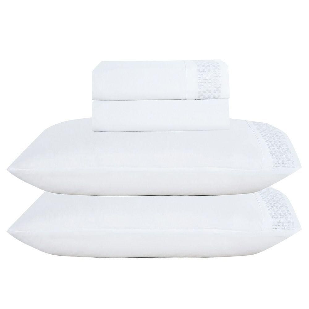 Jogo De Cama Lençol Queen Eclipse 4 Peças - Branco - 100% Poliéster
