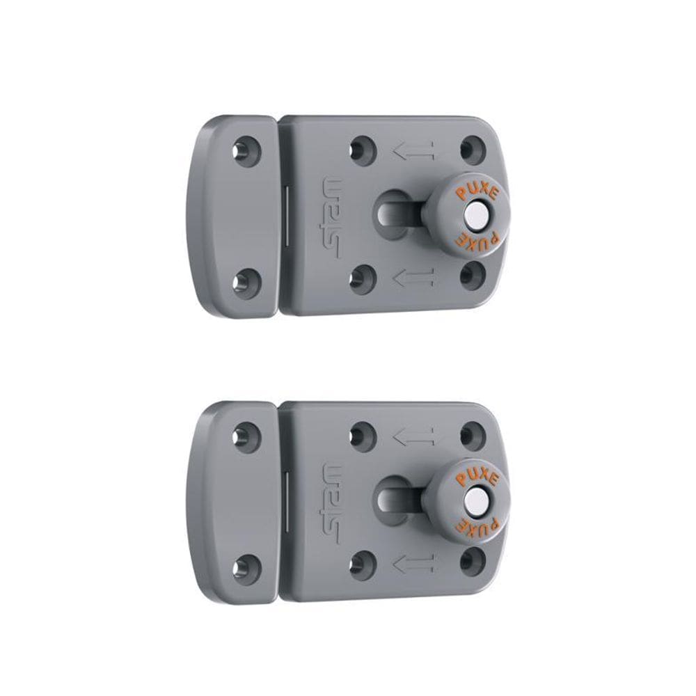 02 Fecho Livre Ocupado Para Porta De Banheiro Público Cinza