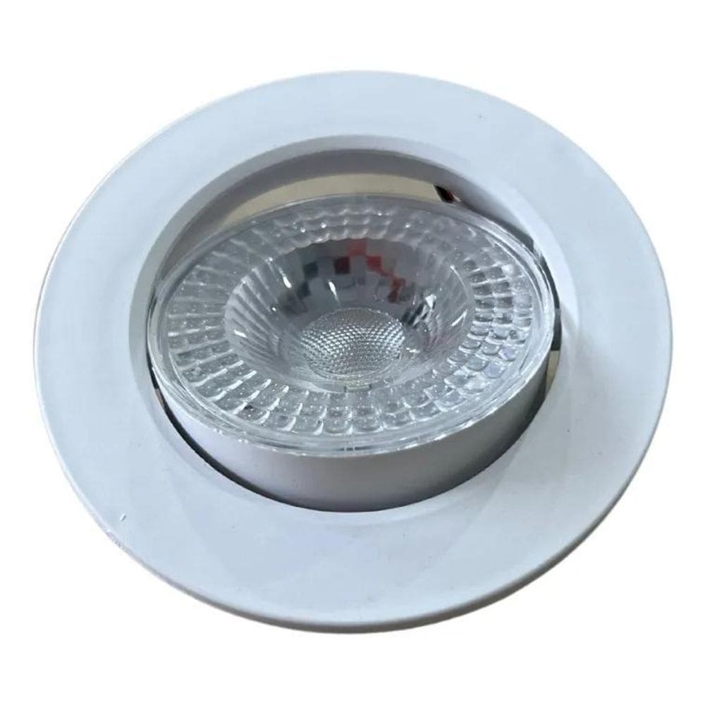 2X Kit 10 Spot Redondo 7W Super Led Direcionável De Embutir