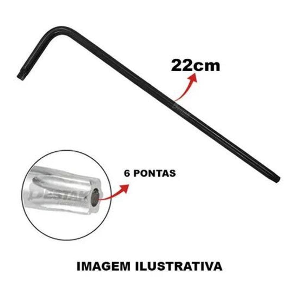 Chave Torx L Longa Tamanho T40 3125340 Aço Corneta